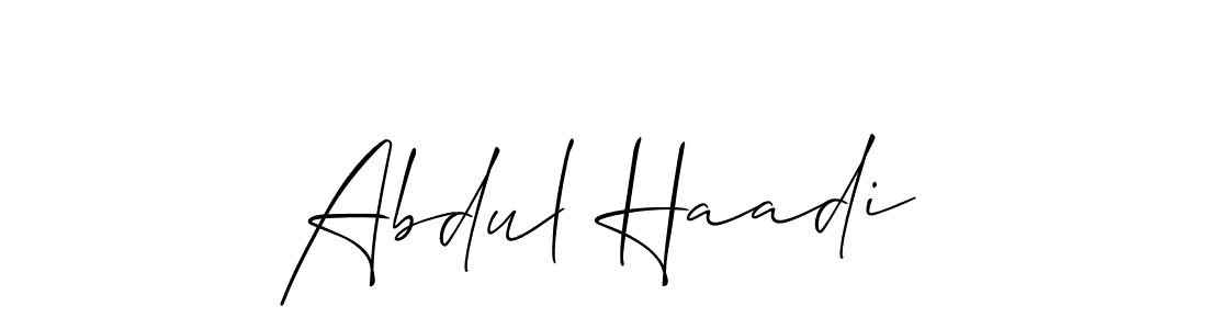 Make a beautiful signature design for name Abdul Haadi. With this signature (Allison_Script) style, you can create a handwritten signature for free. Abdul Haadi signature style 2 images and pictures png