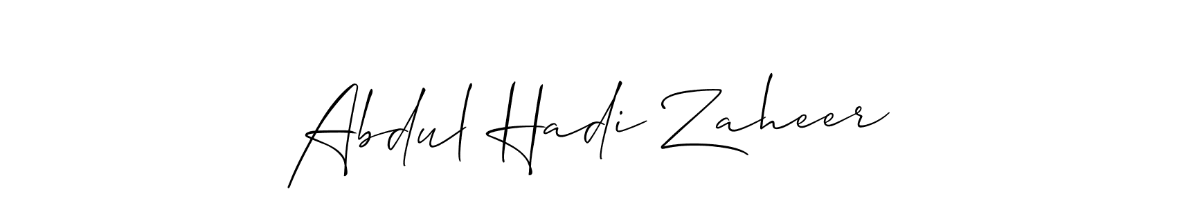 How to make Abdul Hadi Zaheer name signature. Use Allison_Script style for creating short signs online. This is the latest handwritten sign. Abdul Hadi Zaheer signature style 2 images and pictures png