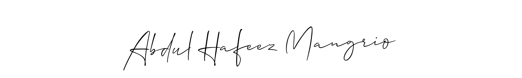 Also we have Abdul Hafeez Mangrio name is the best signature style. Create professional handwritten signature collection using Allison_Script autograph style. Abdul Hafeez Mangrio signature style 2 images and pictures png