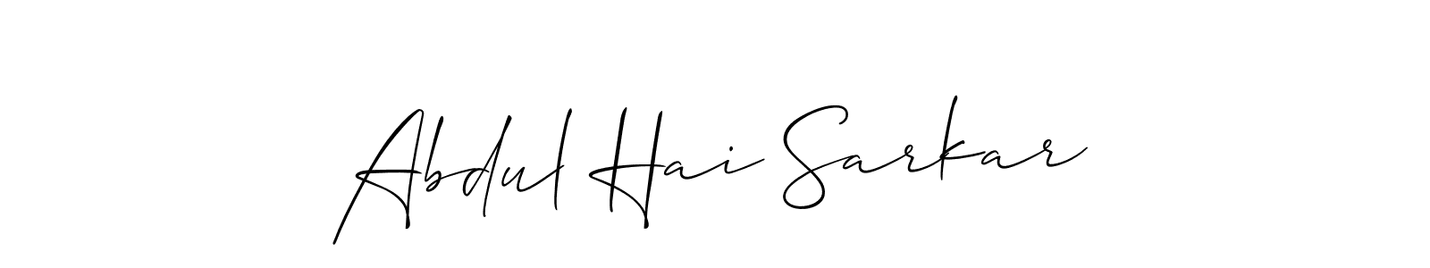 Allison_Script is a professional signature style that is perfect for those who want to add a touch of class to their signature. It is also a great choice for those who want to make their signature more unique. Get Abdul Hai Sarkar name to fancy signature for free. Abdul Hai Sarkar signature style 2 images and pictures png