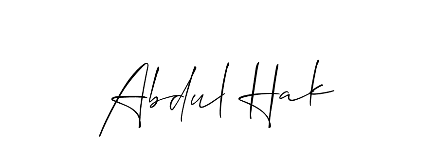 How to make Abdul Hak signature? Allison_Script is a professional autograph style. Create handwritten signature for Abdul Hak name. Abdul Hak signature style 2 images and pictures png