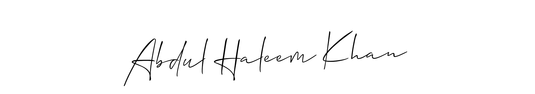 Use a signature maker to create a handwritten signature online. With this signature software, you can design (Allison_Script) your own signature for name Abdul Haleem Khan. Abdul Haleem Khan signature style 2 images and pictures png