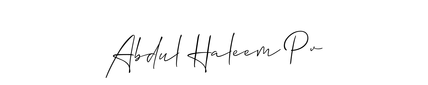 You should practise on your own different ways (Allison_Script) to write your name (Abdul Haleem Pv) in signature. don't let someone else do it for you. Abdul Haleem Pv signature style 2 images and pictures png