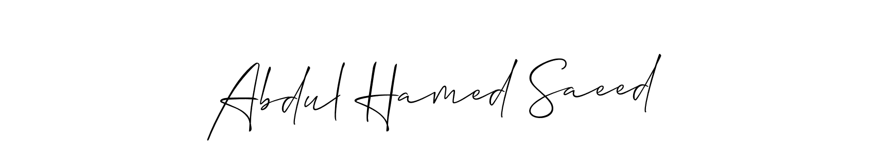 Make a beautiful signature design for name Abdul Hamed Saeed. With this signature (Allison_Script) style, you can create a handwritten signature for free. Abdul Hamed Saeed signature style 2 images and pictures png