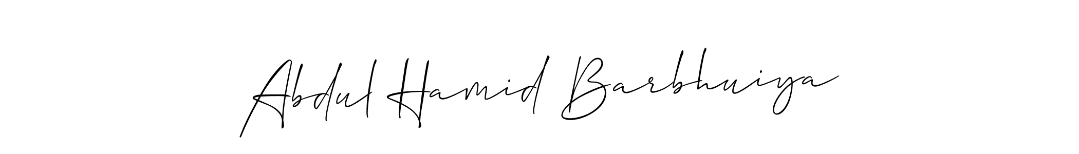 You should practise on your own different ways (Allison_Script) to write your name (Abdul Hamid Barbhuiya) in signature. don't let someone else do it for you. Abdul Hamid Barbhuiya signature style 2 images and pictures png