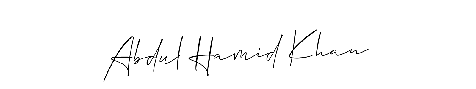 Design your own signature with our free online signature maker. With this signature software, you can create a handwritten (Allison_Script) signature for name Abdul Hamid Khan. Abdul Hamid Khan signature style 2 images and pictures png