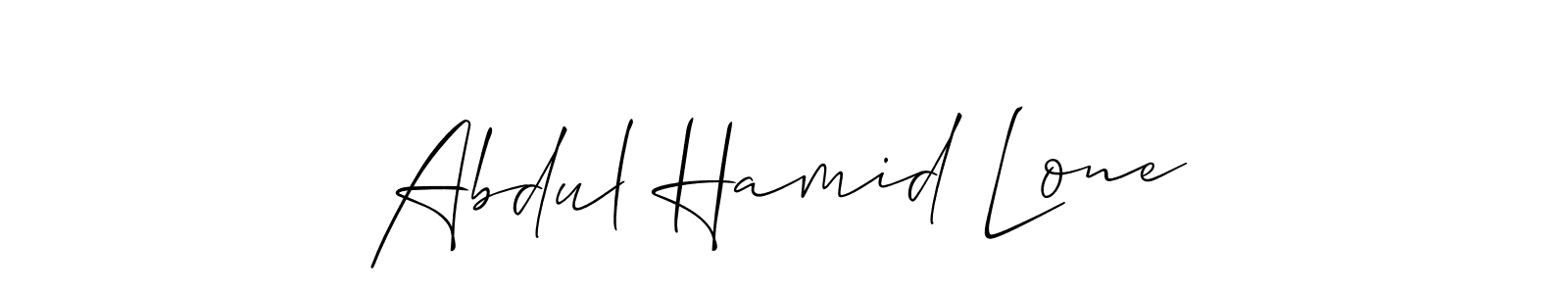 Use a signature maker to create a handwritten signature online. With this signature software, you can design (Allison_Script) your own signature for name Abdul Hamid Lone. Abdul Hamid Lone signature style 2 images and pictures png