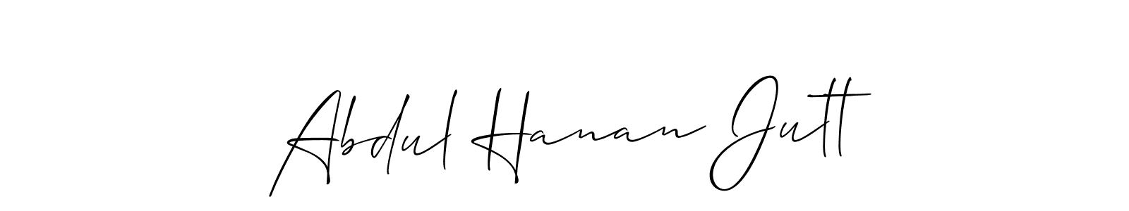 How to make Abdul Hanan Jutt name signature. Use Allison_Script style for creating short signs online. This is the latest handwritten sign. Abdul Hanan Jutt signature style 2 images and pictures png