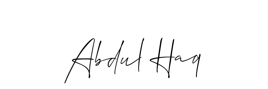 You should practise on your own different ways (Allison_Script) to write your name (Abdul Haq) in signature. don't let someone else do it for you. Abdul Haq signature style 2 images and pictures png