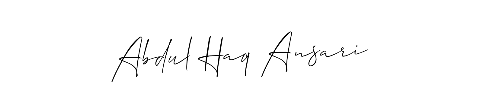 Abdul Haq Ansari stylish signature style. Best Handwritten Sign (Allison_Script) for my name. Handwritten Signature Collection Ideas for my name Abdul Haq Ansari. Abdul Haq Ansari signature style 2 images and pictures png