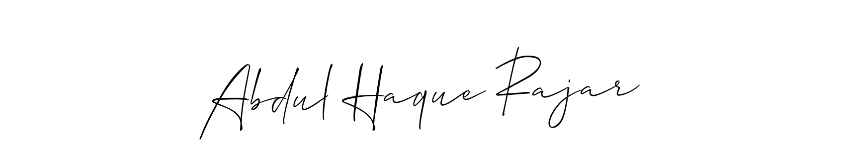 if you are searching for the best signature style for your name Abdul Haque Rajar. so please give up your signature search. here we have designed multiple signature styles  using Allison_Script. Abdul Haque Rajar signature style 2 images and pictures png