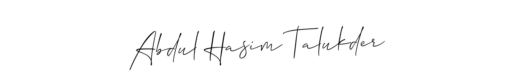 How to make Abdul Hasim Talukder signature? Allison_Script is a professional autograph style. Create handwritten signature for Abdul Hasim Talukder name. Abdul Hasim Talukder signature style 2 images and pictures png