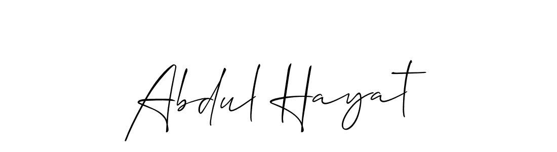 Create a beautiful signature design for name Abdul Hayat. With this signature (Allison_Script) fonts, you can make a handwritten signature for free. Abdul Hayat signature style 2 images and pictures png