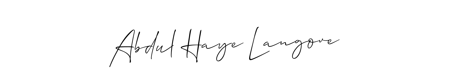 if you are searching for the best signature style for your name Abdul Haye Langove. so please give up your signature search. here we have designed multiple signature styles  using Allison_Script. Abdul Haye Langove signature style 2 images and pictures png