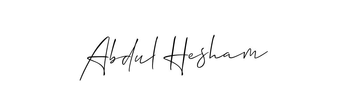 Use a signature maker to create a handwritten signature online. With this signature software, you can design (Allison_Script) your own signature for name Abdul Hesham. Abdul Hesham signature style 2 images and pictures png