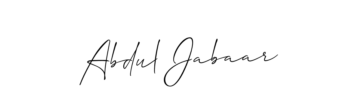 Make a beautiful signature design for name Abdul Jabaar. With this signature (Allison_Script) style, you can create a handwritten signature for free. Abdul Jabaar signature style 2 images and pictures png
