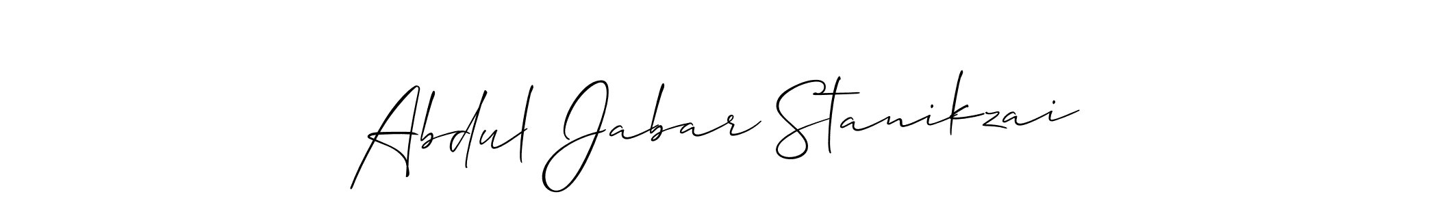 How to make Abdul Jabar Stanikzai name signature. Use Allison_Script style for creating short signs online. This is the latest handwritten sign. Abdul Jabar Stanikzai signature style 2 images and pictures png