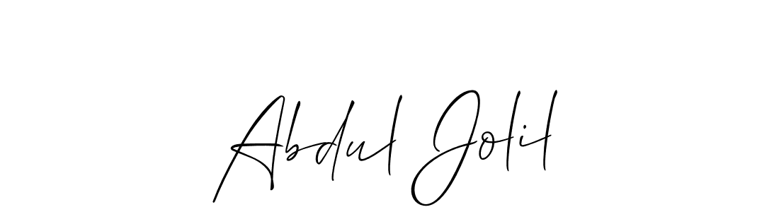 The best way (Allison_Script) to make a short signature is to pick only two or three words in your name. The name Abdul Jolil include a total of six letters. For converting this name. Abdul Jolil signature style 2 images and pictures png