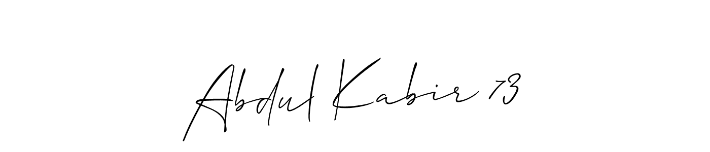 Allison_Script is a professional signature style that is perfect for those who want to add a touch of class to their signature. It is also a great choice for those who want to make their signature more unique. Get Abdul Kabir 73 name to fancy signature for free. Abdul Kabir 73 signature style 2 images and pictures png