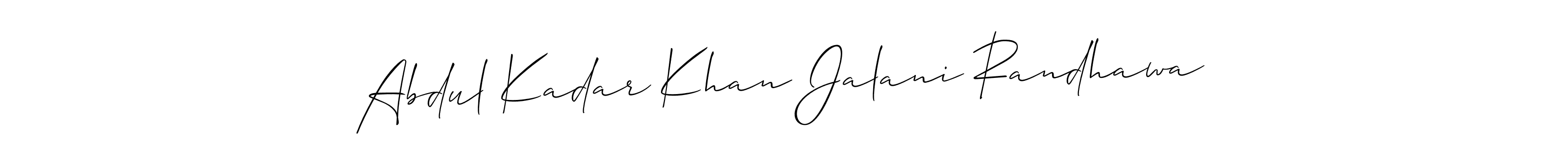 Similarly Allison_Script is the best handwritten signature design. Signature creator online .You can use it as an online autograph creator for name Abdul Kadar Khan Jalani Randhawa. Abdul Kadar Khan Jalani Randhawa signature style 2 images and pictures png