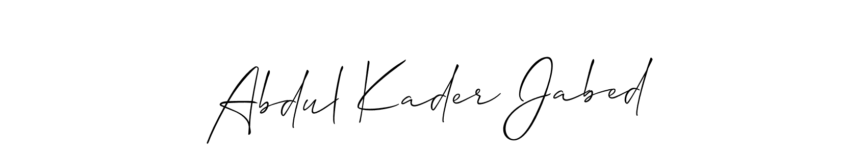 Abdul Kader Jabed stylish signature style. Best Handwritten Sign (Allison_Script) for my name. Handwritten Signature Collection Ideas for my name Abdul Kader Jabed. Abdul Kader Jabed signature style 2 images and pictures png