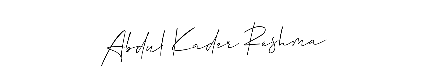 How to make Abdul Kader Reshma name signature. Use Allison_Script style for creating short signs online. This is the latest handwritten sign. Abdul Kader Reshma signature style 2 images and pictures png
