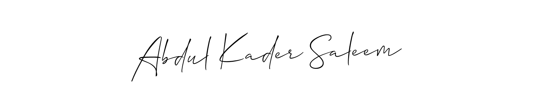 How to make Abdul Kader Saleem name signature. Use Allison_Script style for creating short signs online. This is the latest handwritten sign. Abdul Kader Saleem signature style 2 images and pictures png