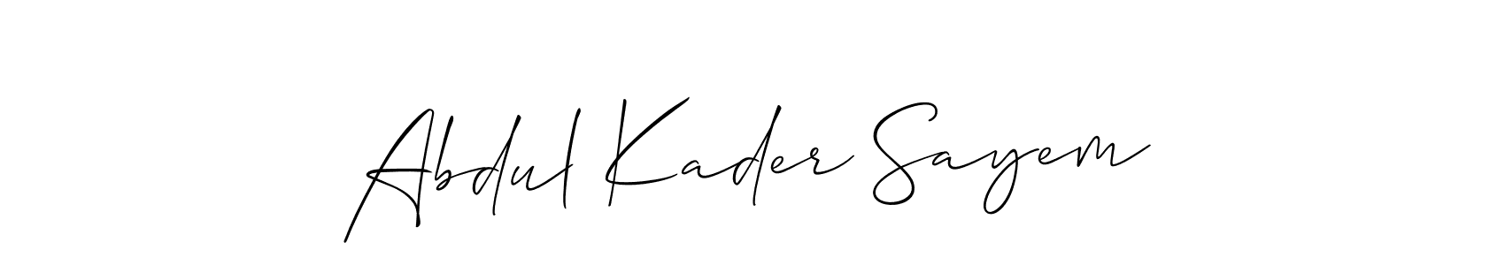 You should practise on your own different ways (Allison_Script) to write your name (Abdul Kader Sayem) in signature. don't let someone else do it for you. Abdul Kader Sayem signature style 2 images and pictures png