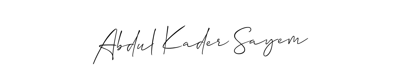 You should practise on your own different ways (Allison_Script) to write your name (Abdul Kader Sayem) in signature. don't let someone else do it for you. Abdul Kader Sayem signature style 2 images and pictures png