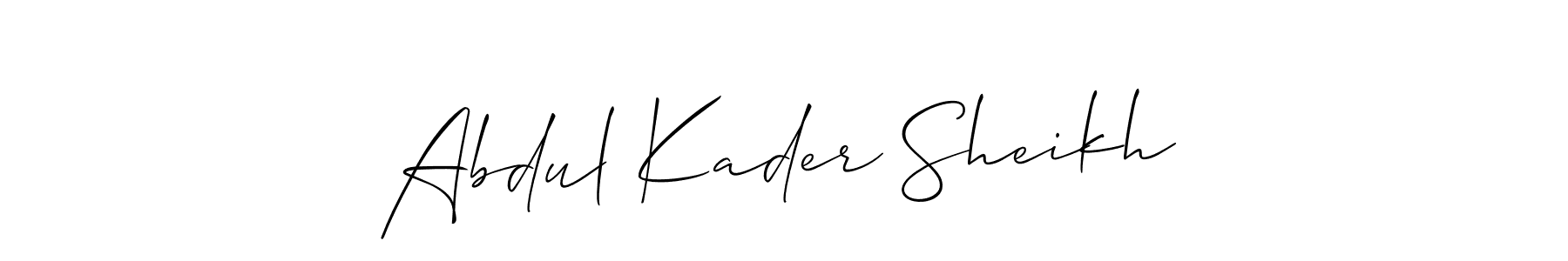 Use a signature maker to create a handwritten signature online. With this signature software, you can design (Allison_Script) your own signature for name Abdul Kader Sheikh. Abdul Kader Sheikh signature style 2 images and pictures png