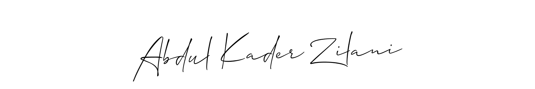 How to make Abdul Kader Zilani name signature. Use Allison_Script style for creating short signs online. This is the latest handwritten sign. Abdul Kader Zilani signature style 2 images and pictures png