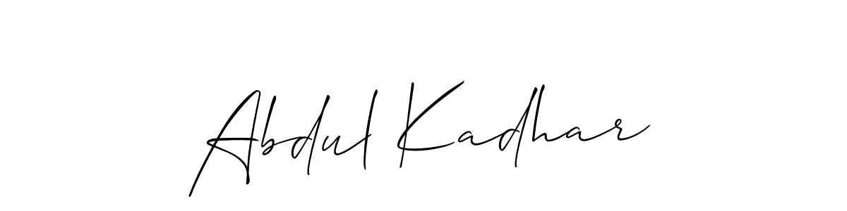 if you are searching for the best signature style for your name Abdul Kadhar. so please give up your signature search. here we have designed multiple signature styles  using Allison_Script. Abdul Kadhar signature style 2 images and pictures png