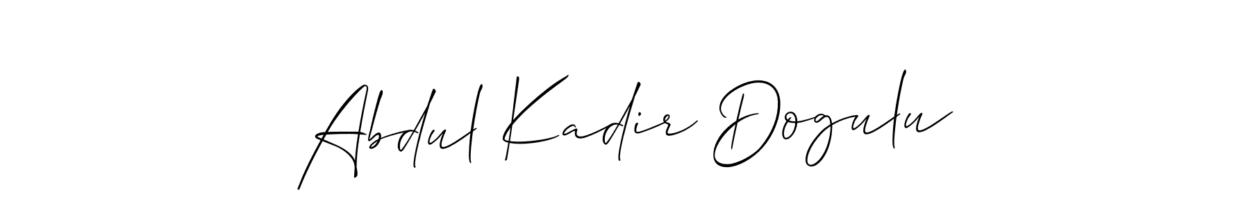 You should practise on your own different ways (Allison_Script) to write your name (Abdul Kadir Dogulu) in signature. don't let someone else do it for you. Abdul Kadir Dogulu signature style 2 images and pictures png
