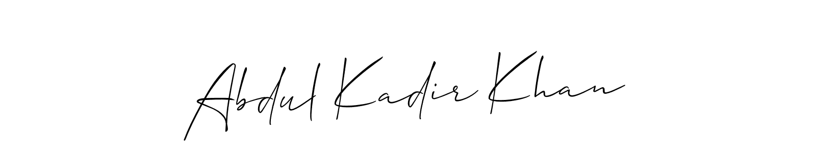 Similarly Allison_Script is the best handwritten signature design. Signature creator online .You can use it as an online autograph creator for name Abdul Kadir Khan. Abdul Kadir Khan signature style 2 images and pictures png