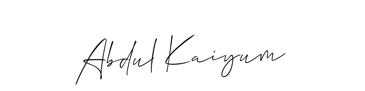 Allison_Script is a professional signature style that is perfect for those who want to add a touch of class to their signature. It is also a great choice for those who want to make their signature more unique. Get Abdul Kaiyum name to fancy signature for free. Abdul Kaiyum signature style 2 images and pictures png