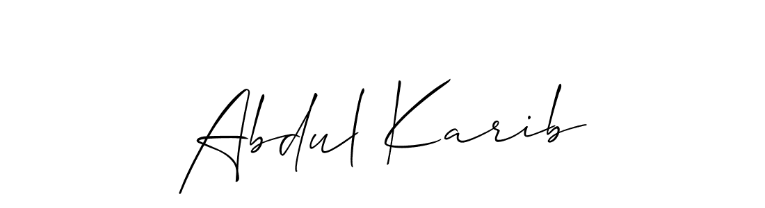 Also we have Abdul Karib name is the best signature style. Create professional handwritten signature collection using Allison_Script autograph style. Abdul Karib signature style 2 images and pictures png