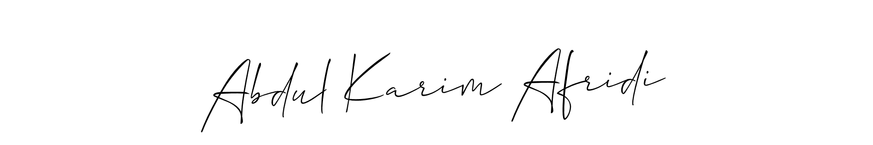 Make a beautiful signature design for name Abdul Karim Afridi. With this signature (Allison_Script) style, you can create a handwritten signature for free. Abdul Karim Afridi signature style 2 images and pictures png