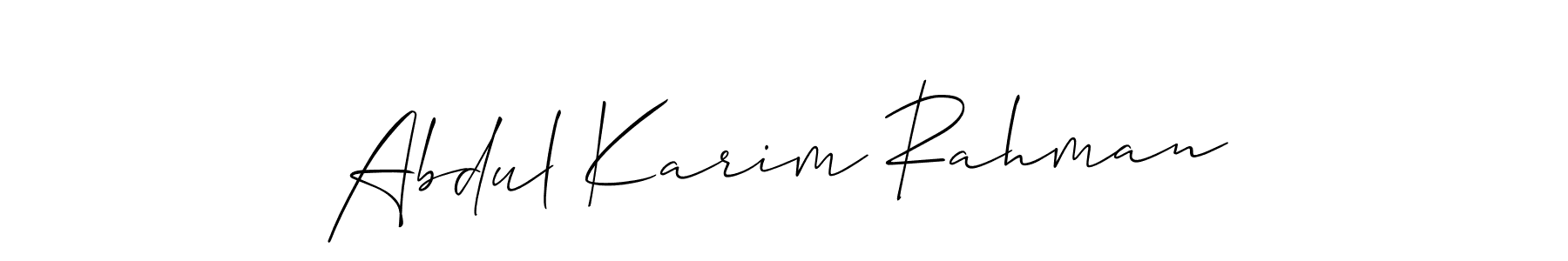 How to make Abdul Karim Rahman name signature. Use Allison_Script style for creating short signs online. This is the latest handwritten sign. Abdul Karim Rahman signature style 2 images and pictures png