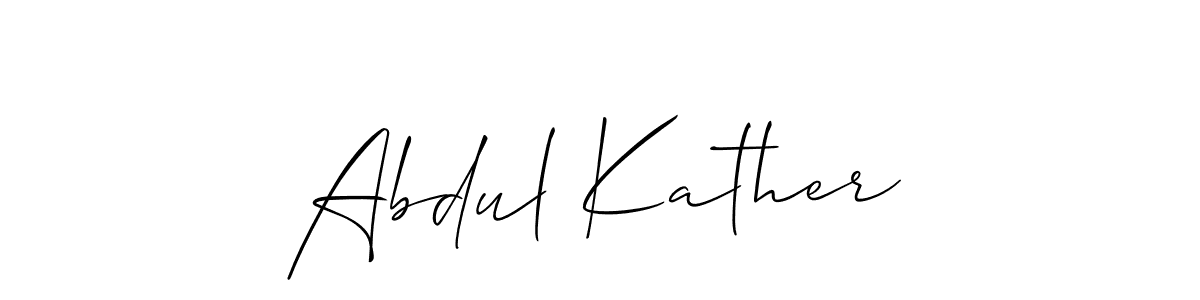 Make a beautiful signature design for name Abdul Kather. With this signature (Allison_Script) style, you can create a handwritten signature for free. Abdul Kather signature style 2 images and pictures png