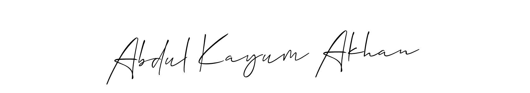 Make a beautiful signature design for name Abdul Kayum Akhan. With this signature (Allison_Script) style, you can create a handwritten signature for free. Abdul Kayum Akhan signature style 2 images and pictures png