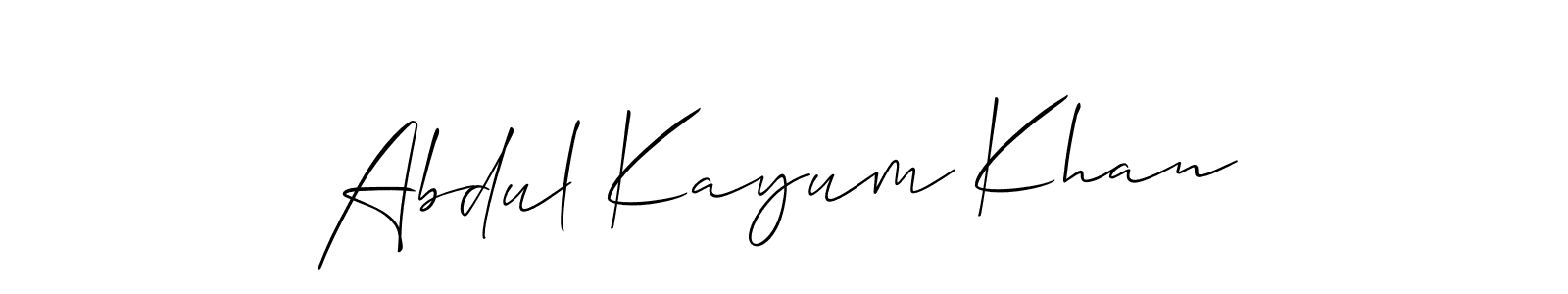 Design your own signature with our free online signature maker. With this signature software, you can create a handwritten (Allison_Script) signature for name Abdul Kayum Khan. Abdul Kayum Khan signature style 2 images and pictures png