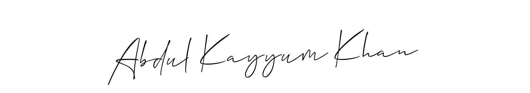 Design your own signature with our free online signature maker. With this signature software, you can create a handwritten (Allison_Script) signature for name Abdul Kayyum Khan. Abdul Kayyum Khan signature style 2 images and pictures png