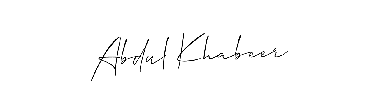 Also we have Abdul Khabeer name is the best signature style. Create professional handwritten signature collection using Allison_Script autograph style. Abdul Khabeer signature style 2 images and pictures png