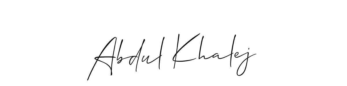 You should practise on your own different ways (Allison_Script) to write your name (Abdul Khalej) in signature. don't let someone else do it for you. Abdul Khalej signature style 2 images and pictures png