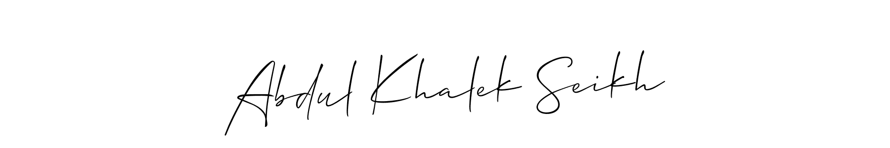 Check out images of Autograph of Abdul Khalek Seikh name. Actor Abdul Khalek Seikh Signature Style. Allison_Script is a professional sign style online. Abdul Khalek Seikh signature style 2 images and pictures png