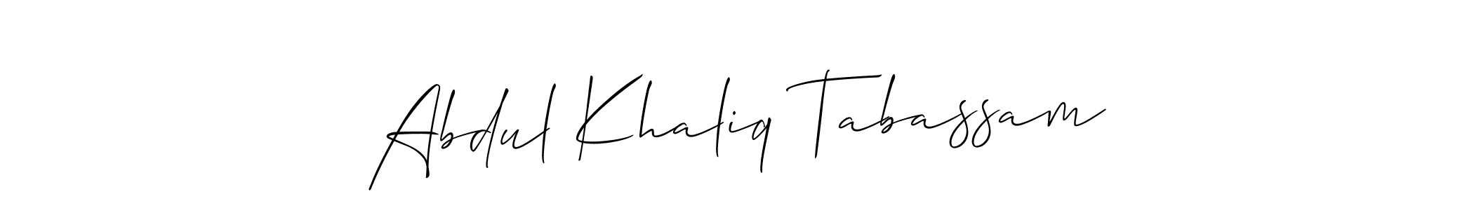 Create a beautiful signature design for name Abdul Khaliq Tabassam. With this signature (Allison_Script) fonts, you can make a handwritten signature for free. Abdul Khaliq Tabassam signature style 2 images and pictures png
