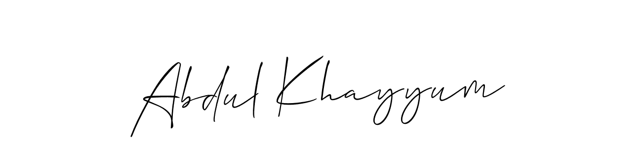 Make a beautiful signature design for name Abdul Khayyum. With this signature (Allison_Script) style, you can create a handwritten signature for free. Abdul Khayyum signature style 2 images and pictures png
