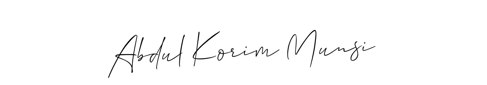 if you are searching for the best signature style for your name Abdul Korim Munsi. so please give up your signature search. here we have designed multiple signature styles  using Allison_Script. Abdul Korim Munsi signature style 2 images and pictures png