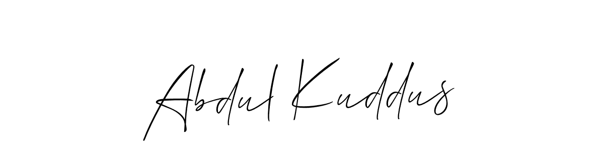 Use a signature maker to create a handwritten signature online. With this signature software, you can design (Allison_Script) your own signature for name Abdul Kuddus. Abdul Kuddus signature style 2 images and pictures png