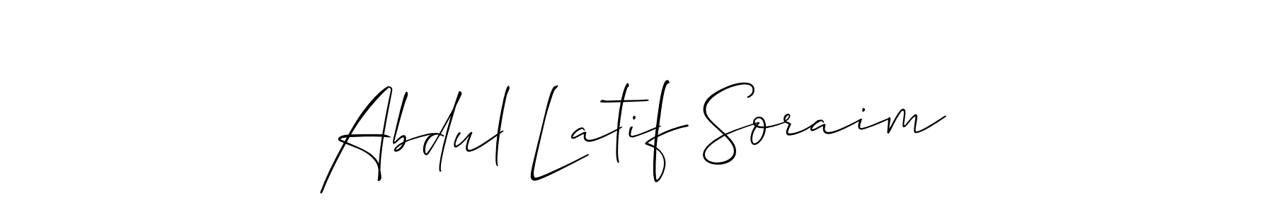 Abdul Latif Soraim stylish signature style. Best Handwritten Sign (Allison_Script) for my name. Handwritten Signature Collection Ideas for my name Abdul Latif Soraim. Abdul Latif Soraim signature style 2 images and pictures png